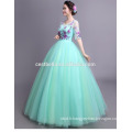 Quinceanera robes robe de bal à la mode robes à manches longues exquis robe de bal bleu robe de bal